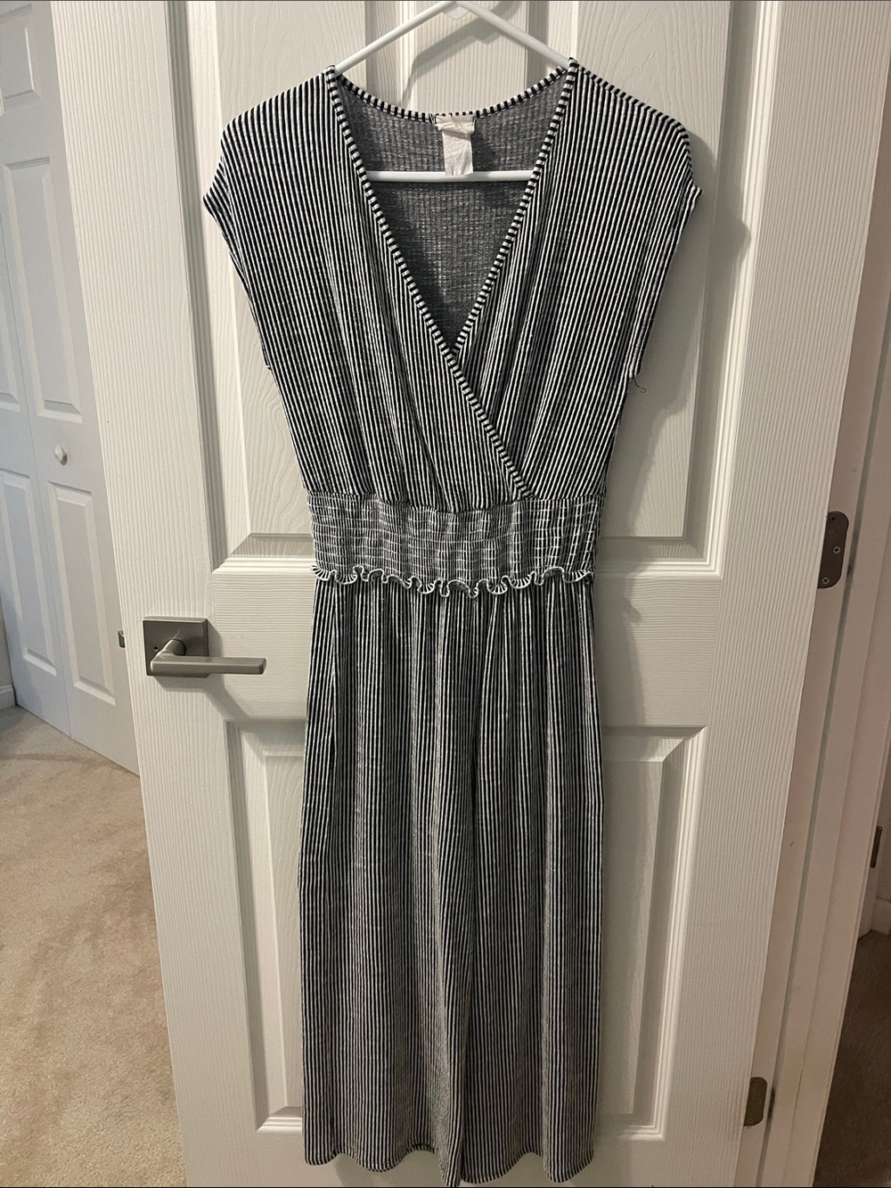 Caution To The Wind Black & White Striped Jumpsuit